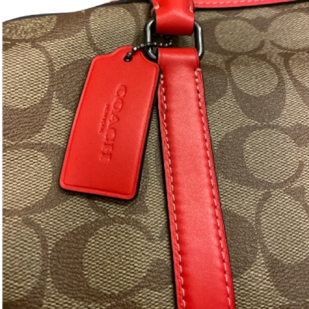 Coach Brown and Red Men's Bag - Picture 3 of 9